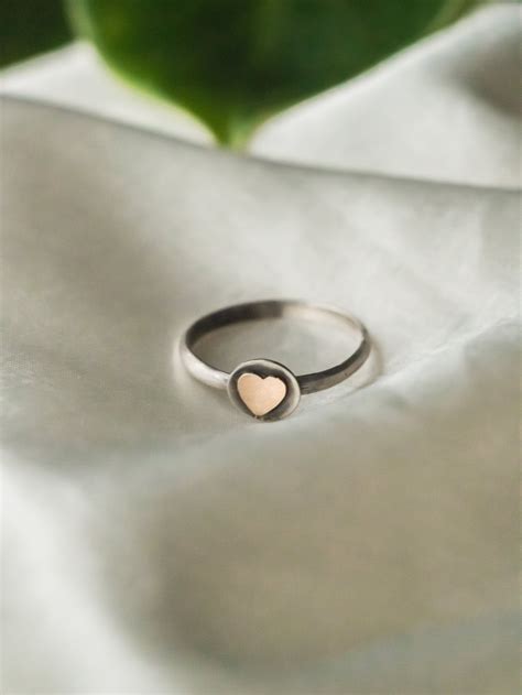 cherie lorraine|Silver & Gold Heart Ring 